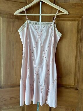 Victoria's Secret Angel Light Pink Lace-Trim Slip Chemise Y2K 2004-2005